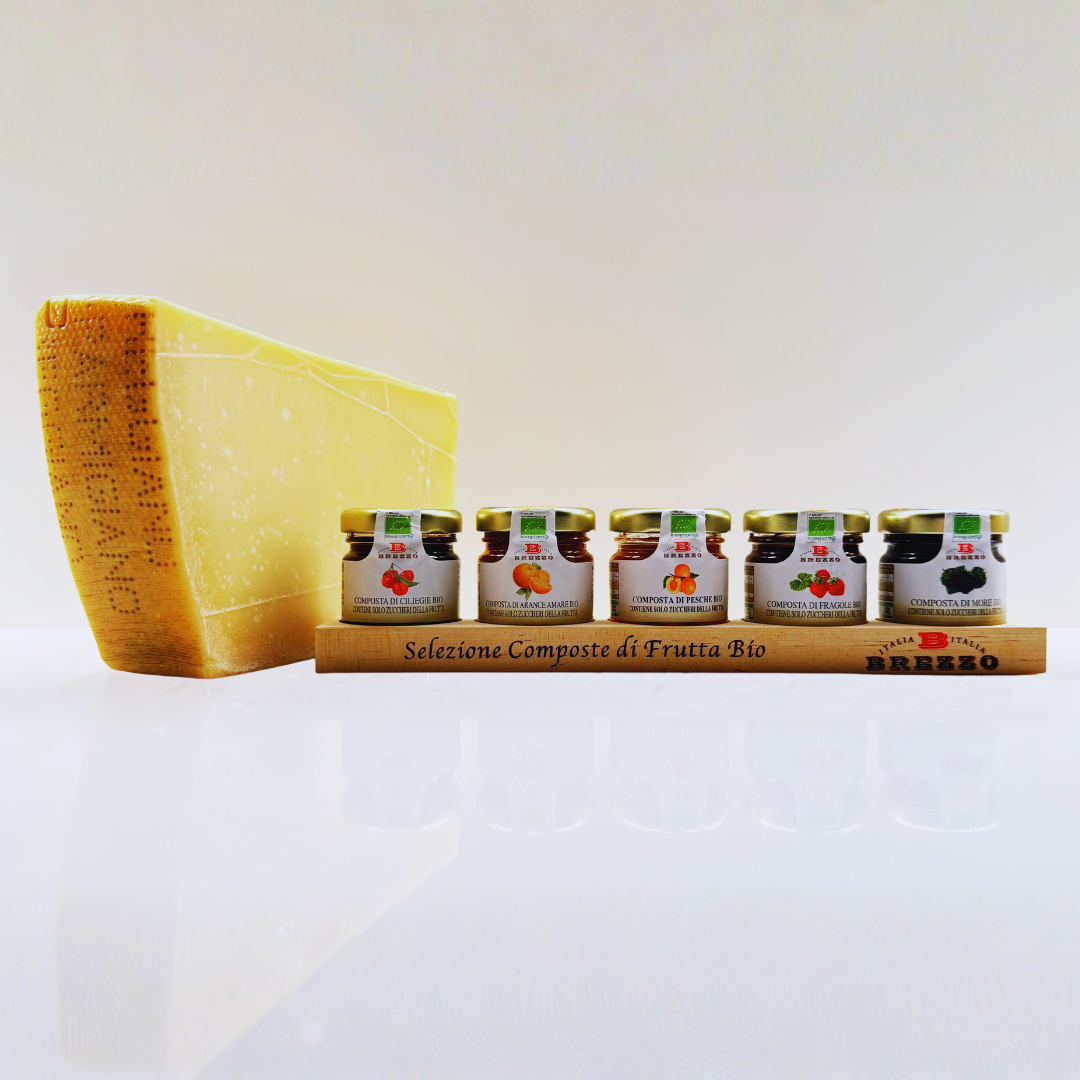 Punta di Parmigiano Reggiano 1Kg ℮ e 5 Composte Bio Brezzo – Kit Degustazione